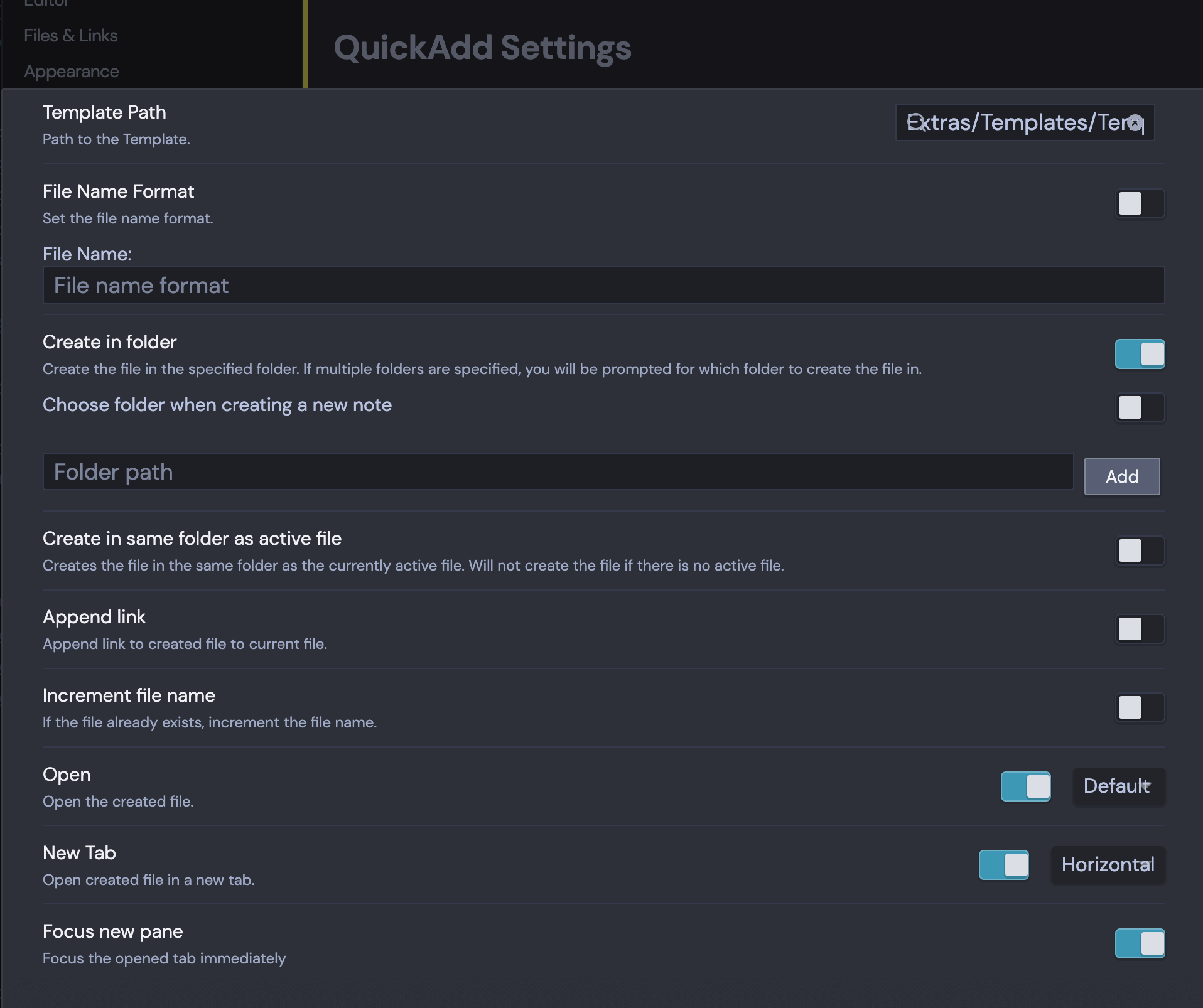 Dann’s People Note QuickAdd settings